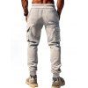 Pantalon uni pour homme avec cordon de serrage et poches à nouer à la cheville - Gris Clair XXXL