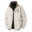 Manteau à col montant pour homme, poches à lettres, colorblock, fermeture éclair - Blanc de Crème XXXL