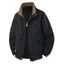 Manteau à col montant pour homme, poches à lettres, colorblock, fermeture éclair - Blanc de Crème XXXL