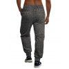 Pantalon chiné pour homme avec cordon de serrage et poches à nouer à la cheville - Noir XXXL