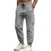Pantalon chiné pour homme avec cordon de serrage et poches à nouer à la cheville - Gris Clair XXXL