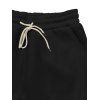 Pantalons de couleur unie pour hommes, pantalons longs à cordons de serrage et poches multiples - Noir XXXL