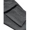 Pantalons de couleur unie pour hommes, pantalons longs à cordons de serrage et poches multiples - Gris XXXL