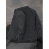 Manteau uni à manches longues et poches zippées pour homme - Noir XXXL