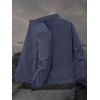 Manteau uni à manches longues et poches zippées pour homme - Bleu Marine XXXL