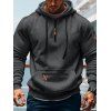 Sweat à capuche pour homme avec fermeture éclair, plusieurs poches et cordons de serrage - Gris Foncé S