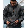 Sweat à capuche pour homme avec fermeture éclair, plusieurs poches et cordons de serrage - Gris Foncé S