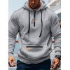 Sweat à capuche pour homme avec fermeture éclair, plusieurs poches et cordons de serrage - Gris Clair XXXL
