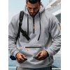 Sweat à capuche pour homme avec fermeture éclair, plusieurs poches et cordons de serrage - Gris Clair XXXL
