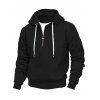 Sweat à capuche pour homme avec surpiqûres et cordons de serrage - Noir XXXL
