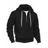 Sweat à capuche pour homme avec surpiqûres et cordons de serrage - Noir XXXL