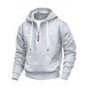 Sweat à capuche pour homme avec surpiqûres et cordons de serrage - Gris Clair XXXL