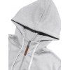 Sweat à capuche pour homme avec surpiqûres et cordons de serrage - Gris Clair XXXL