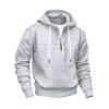 Sweat à capuche pour homme avec surpiqûres et cordons de serrage - Gris Clair XXXL