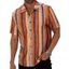 Chemise bohème pour homme, style ethnique, imprimé rayé, boutonnée, pour les vacances - multicolor A XXXL