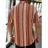 Chemise bohème pour homme, style ethnique, imprimé rayé, boutonnée, pour les vacances - multicolor A XXXL
