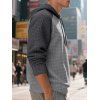 Sweat à capuche à manches longues et cordons de serrage texturés pour homme - Gris XXXL