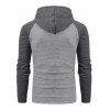 Sweat à capuche à manches longues et cordons de serrage texturés pour homme - Gris XXXL