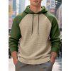 Sweat à capuche à manches longues et cordons de serrage texturés pour homme - Vert XXXL