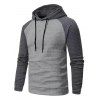 Sweat à capuche à manches longues et cordons de serrage texturés pour homme - Gris XXXL