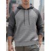 Sweat à capuche à manches longues et cordons de serrage texturés pour homme - Gris XXXL