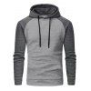 Sweat à capuche à manches longues et cordons de serrage texturés pour homme - Gris XXXL