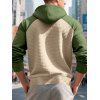 Sweat à capuche à manches longues et cordons de serrage texturés pour homme - Vert XXXL