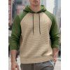 Sweat à capuche à manches longues et cordons de serrage texturés pour homme - Vert XXXL