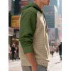 Sweat à capuche à manches longues et cordons de serrage texturés pour homme - Vert XXXL
