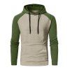 Sweat à capuche à manches longues et cordons de serrage texturés pour homme - Vert XXXL
