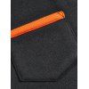 Sweat-shirt colorblock pour homme, poche avant, fermeture éclair, col montant - Noir XXXL