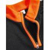 Sweat-shirt colorblock pour homme, poche avant, fermeture éclair, col montant - Noir XXXL