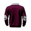 Sweat-shirt colorblock pour homme avec poche avant zippée et col montant - Rouge Vineux XXXL