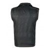 Gilet de couleur unie pour homme, poches multiples, ceinture auto-agrippante, gilet zippé - Noir XXXL