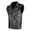 Gilet de couleur unie pour homme, poches multiples, ceinture auto-agrippante, gilet zippé - Noir XXXL