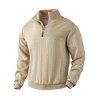 Sweat-shirt uni à col montant et fermeture éclair pour homme - café lumière XXXL