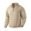 Sweat-shirt uni à col montant et fermeture éclair pour homme - café lumière XXXL