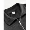 Sweat-shirt uni à col montant et fermeture éclair pour homme - Noir XXXL