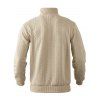 Sweat-shirt uni à col montant et fermeture éclair pour homme - café lumière XXXL