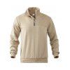 Sweat-shirt uni à col montant et fermeture éclair pour homme - café lumière XXXL