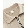 Sweat-shirt uni à col montant et fermeture éclair pour homme - café lumière XXXL