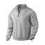 Sweat-shirt uni à col montant et fermeture éclair pour homme - café lumière XXXL