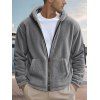 Manteau à capuche uni pour homme, avec poche zippée et manches longues - Gris XXXL