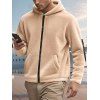 Manteau à capuche uni pour homme, avec poche zippée et manches longues - café lumière XXXL