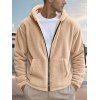 Manteau à capuche uni pour homme, avec poche zippée et manches longues - café lumière XXXL