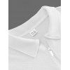 Sweat-shirt à manches longues et fermeture éclair texturée pour homme, couleur unie - Blanc XXXL