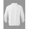 Sweat-shirt à manches longues et fermeture éclair texturée pour homme, couleur unie - Blanc XXXL