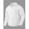 Sweat-shirt à manches longues et fermeture éclair texturée pour homme, couleur unie - Blanc XXXL
