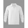 Sweat-shirt à manches longues et fermeture éclair texturée pour homme, couleur unie - Blanc XXXL
