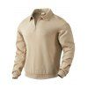 Sweat-shirt uni à manches longues et fermeture éclair texturée pour homme - café lumière XXXL